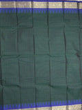 Dhaka cotton saree black color allover checks & temple border with contrast pallu and running blouse