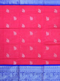 Mangalagiri fancy saree pink color allover zari motives & zari border with rich pallu and contrast plain blouse