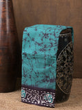 Maheswari cotton saree sky blue color allover shibori prints & printed border with printed pallu and running blouse
