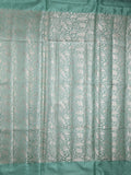 Banaras fancy saree lux green color allover zari weaves & kaddi border with brocade pallu and brocade blouse