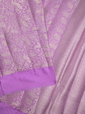 Banaras fancy saree lavender color allover zari weaves & kaddi border with brocade pallu and brocade blouse