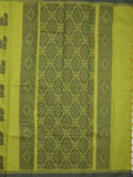 Kanchi cotton saree light green color allover thread weaves & kaddi border with weaving pallu and attached plain blouse