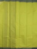 Kanchi cotton saree light green color allover thread weaves & kaddi border with weaving pallu and attached plain blouse