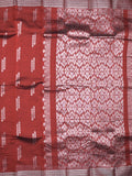 Mangalagiri fancy saree maroon color allover zari weaves & zari border with rich pallu and plain blouse