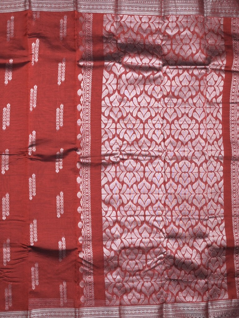 Mangalagiri fancy saree maroon color allover zari weaves & zari border with rich pallu and plain blouse