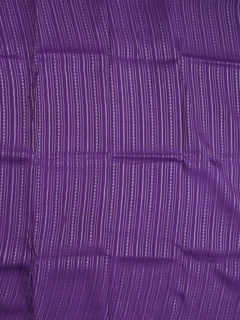 Mangalagiri fancy saree purple color allover zari stripes with contrast pallu and contrast plain blouse