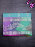 Banaras fancy saree light blue color allover zari weaves & zari border with rich pallu and attached blouse