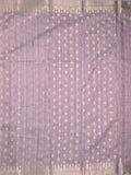Chanderi jute fancy saree light purple color allover zari motifs & zari border with brocade pallu and attached brocade blouse