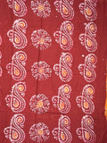 Maheswari cotton saree yellow color allover bathik prints & printed border with printed pallu and plain blouse