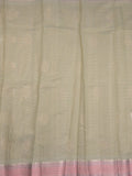 Chanderi fancy saree light snuff color allover zari weaves & zari border with short pallu and attached self blouse