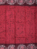 Maheswari cotton saree red color allover shibori prints & printed border with printed pallu and running blouse