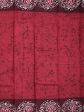 Maheswari cotton saree red color allover shibori prints & printed border with printed pallu and running blouse