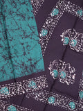 Maheswari cotton saree sky blue color allover shibori prints & printed border with printed pallu and running blouse