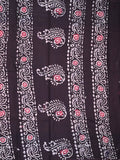 Maheswari cotton saree pink color allover bathik prints & printed border with printed pallu and plain blouse