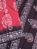 Maheswari cotton saree pink color allover bathik prints & printed border with printed pallu and plain blouse
