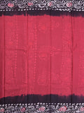 Maheswari cotton saree pink color allover bathik prints & printed border with printed pallu and plain blouse