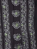 Maheswari cotton saree green color allover bathik prints & printed border with printed pallu and plain blouse