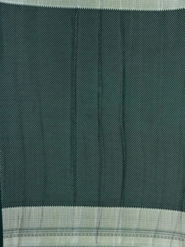 Banaras fancy saree pista green color allover zari weaves & zari border with rich pallu and contrast brocade blouse