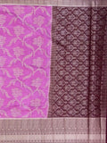 Banaras fancy saree purple color allover zari weaves & zari border with rich pallu and contrast brocade blouse