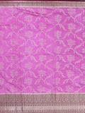 Banaras fancy saree purple color allover zari weaves & zari border with rich pallu and contrast brocade blouse