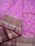 Banaras fancy saree purple color allover zari weaves & zari border with rich pallu and contrast brocade blouse