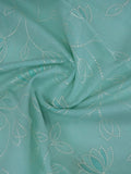 Chanderi fancy saree light blue color with allover weaves & zari border with short pallu and plain blouse