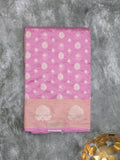 Chanderi kora fancy saree light purple color allover zari motifs & zari border with rich pallu and plain blouse