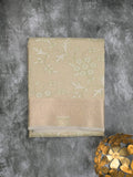 Kota tissue fancy saree light pista green color allover embroidery & zari border with short pallu and plain blouse