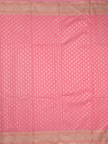 Chanderi kora fancy saree light pink color allover zari motifs & zari border with rich pallu and plain blouse