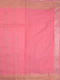 Chanderi kora fancy saree light pink color allover zari motifs & zari border with rich pallu and plain blouse