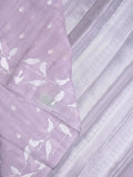 Dupion fancy saree light lavender color allover weaves & weaving border with brocade pallu and brocade blouse