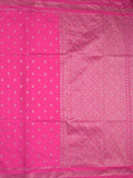 Chanderi kora fancy saree dark pink color allover zari motifs & zari border with rich pallu and plain blouse
