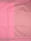 Chanderi kora fancy saree baby pink color allover zari motifs & zari border with rich pallu and plain blouse