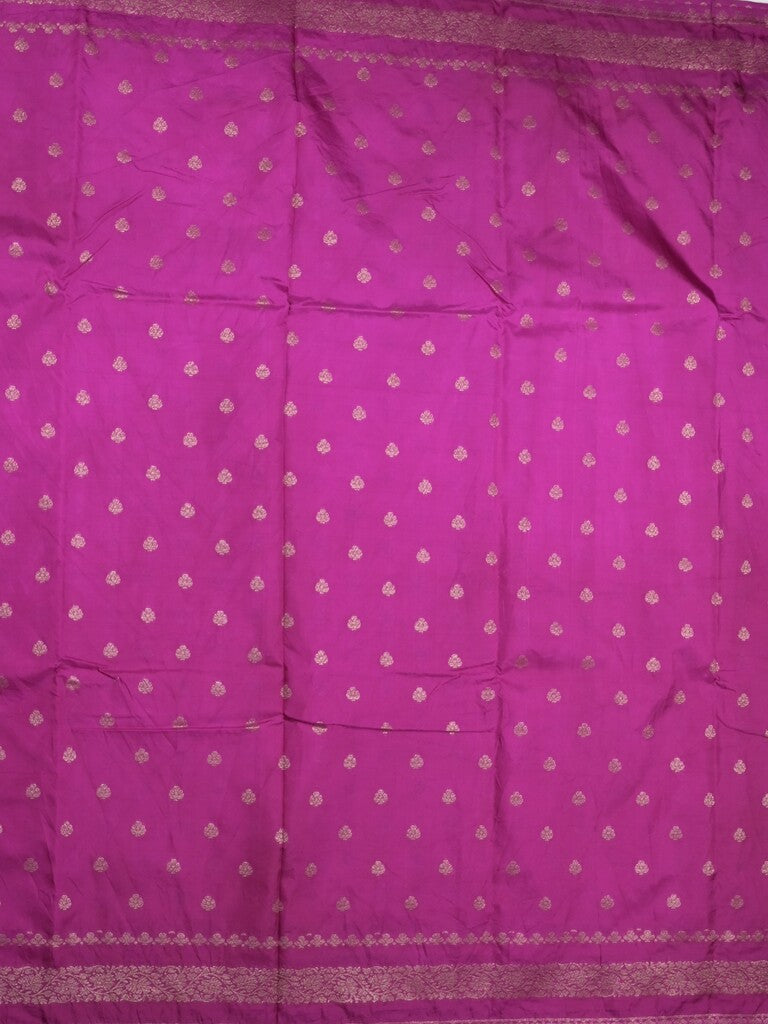 Chanderi kora fancy saree dark purple color allover zari motifs & zari border with rich pallu and plain blouse