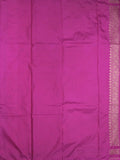 Chanderi kora fancy saree dark purple color allover zari motifs & zari border with rich pallu and plain blouse