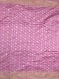 Chanderi kora fancy saree light purple color allover zari motifs & zari border with rich pallu and plain blouse
