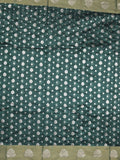Chanderi kora fancy saree dark green color allover zari motifs & zari border with rich pallu and plain blouse