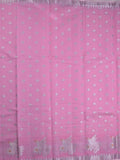 Chanderi fancy saree baby pink color allover zari weaves & weaving border with brocade pallu and brocade blouse