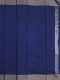 Chanderi kora fancy saree navy blue color allover zari motifs & zari border with rich pallu and plain blouse