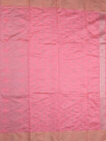 Chanderi kora fancy saree light pink color allover zari motifs & zari border with rich pallu and plain blouse