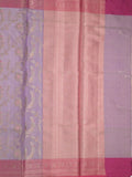 Kota tissue fancy saree lavender color allover zari weaves & zari border with rich pallu and contrast tissue blouse