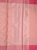 Kota tissue fancy saree baby pink color allover zari weaves & zari border with rich pallu and contrast tissue blouse