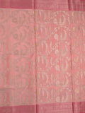 Kota tissue fancy saree baby pink color allover zari weaves & zari border with rich pallu and contrast tissue blouse
