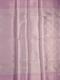 Kota tissue fancy saree light grey color allover zari weaves & zari border with rich pallu and contrast tissue blouse