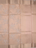 Kota tissue fancy saree light beige color allover embroidery & zari border with short pallu and plain blouse