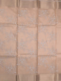 Kota tissue fancy saree light beige color allover embroidery & zari border with short pallu and plain blouse