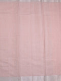 Jute tissue fancy saree light peach color allover embroidery & zari border with short pallu and plain self blouse