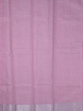 Jute tissue fancy saree light purple color allover embroidery & zari border with short pallu and plain self blouse
