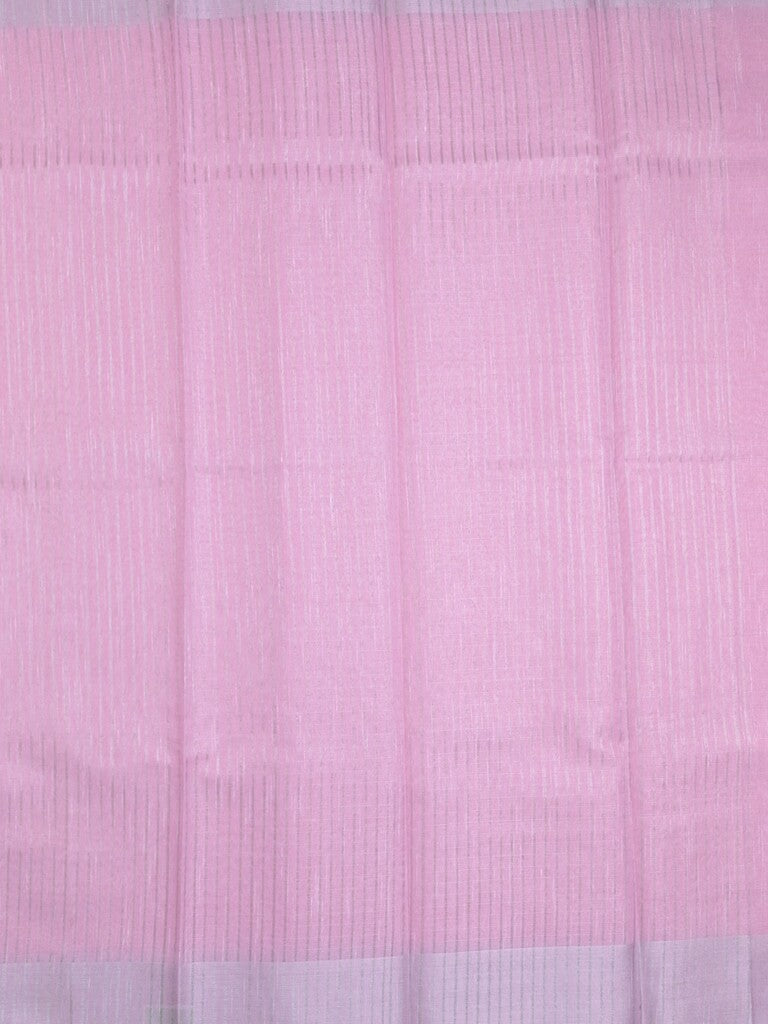 Jute tissue fancy saree lavender color allover embroidery & kaddi border with short pallu and plain self blouse