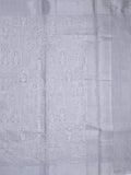 Jute tissue fancy saree gray color allover embroidery & kaddi border with short pallu and plain self blouse